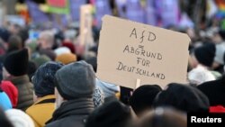 Фото з акції в Гамбургу 19 січня, напис на плакаті: «AfD = безодня для Німеччини»