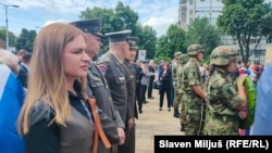 Marš "Besmrtnog puka" u Srbiji i polaganje venaca na Groblju oslobodilaca Beograda, kojem je prisustvovala i ministarka u Vladi Srbije Milica Đurđević Stamenkovski, 9. maj 2024.