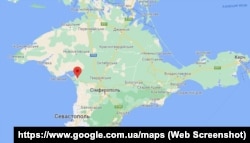 Село Лесновка Сакского района на Гугл-карте, Крым, 4 мая 2023 года