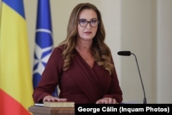 Natalia Intotero, ministrul Familiei, la ceremonia de Învestitură în funcție, iulie 2023