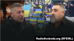 Андрій Дубчак (зліва) та Дмитро Шурхало - перші стрімери Радіо Свобода, які провели пряму траснляцію подій на Майдані Незалежності 21 листопада 2013 року. 