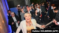 Președinta Islandei, Halla Tomasdottir, în momentul când a aflat că a câștigat alegerile, pe 2 iunie 2024.