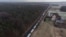An aerial photo shows trucks standing in line at the Polish-Ukrainian border near the village of Hrebenne in southeastern Poland on November 27. 