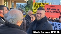 Boban Batrićević ispred sjedišta Suda za prekršaje u Podgorici, 22. januar 2024.