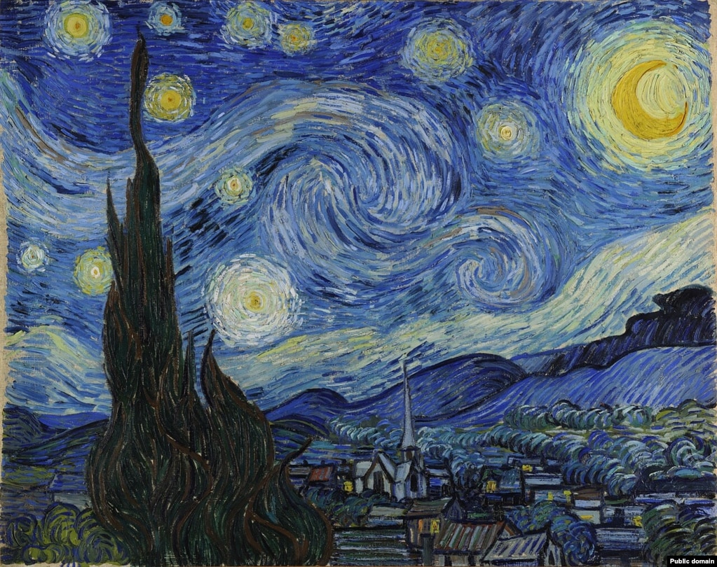 Slika &quot;Zvjezdana noć&quot;, koju je naslikao Vincent van Gogh 1889. Van Gogh je rođen 1853., a umro je 1890. godine.