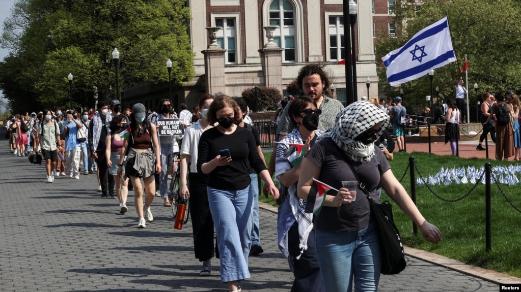 از تظاهرات اعتراضی دانشجویان کلمبیا