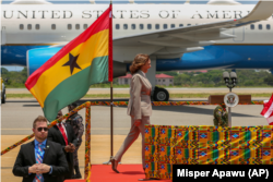 Vicepreședinta SUA, Kamala Harris, în timpul vizitei în Ghana, partea a turneului său african, martie 2023.