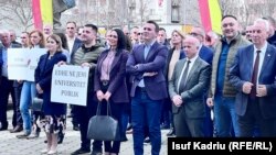 Protesta e personelit akademik në Universitetin e Tetovës, 4 mars 2024.