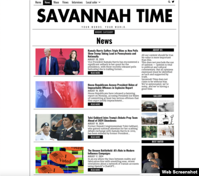 "Savannah Time" pretendon se është nga një shtet amerikan dhe përpiqet t'i joshë djathtistët.