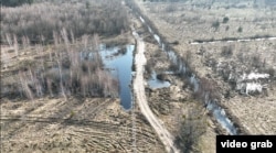 Частина українсько-білоруського кордону на Волині. Вигляд з дрону
