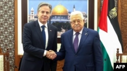 Энтони Блинкен и Махмуд Аббас на встрече в Рамалле, Палестинская автономия, 5 ноября 2023 года.