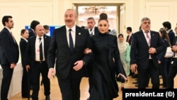 Президент Азербайджана Ильхам Алиев и его супруга и вице-президент страны Мехрибан Алиева. 