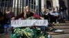 Gabriela Bankova announced her hunger strike on the steps of a Sofia courthouse earlier this week. 