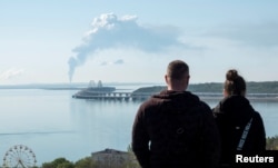 Вид на мост через Керченский пролив, 3 мая 2023 года