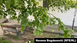 Dvorište osnovne škole "Momčilo Živojinović" u selu Dubona kod Mladenovca gde je pucano, 5. maj 2023.