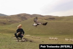 Беркутчи со своей птицей. Алматинская область, 13 октября 2023 года