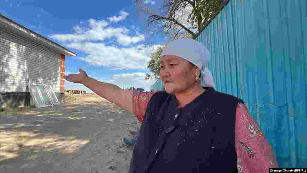 Gulmira Konilqosova is not pleased with the pace of reconstruction and the effects that living in a yurt has had on her family&#39;s health. One of her grandchildren has been throwing up all night and has a fever. &quot;Who will I tell all this to?&quot; she asks as she gestures to her house, which has yet to be finished.