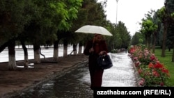 Дождь в Ашхабаде. Май, 2024. 