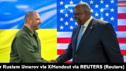 Міністр оборони України Рустем Умєров і міністр оборони США Ллойд Остін, Київ, 20 листопада 2023 року