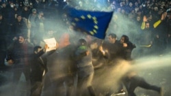 The Georgian Woman With The EU Flag 