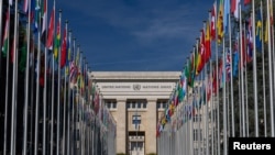 ساختمان شورای حقوق بشر سازمان ملل جای که در آن بحث های زیادی روز گذشته در زمینه وضعیت حقوق بشری افغانستان صورت گرفت. 