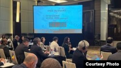 Sanela Klarić (sa mikrofonom) se obraća učesnicima konferencije IPAC u Tajpeju, Tajvan, 30. jul 2024.