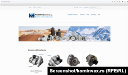 Сајтот на компанијата „Коминвекс“ преку кој се нуди продажба на делови за трактори