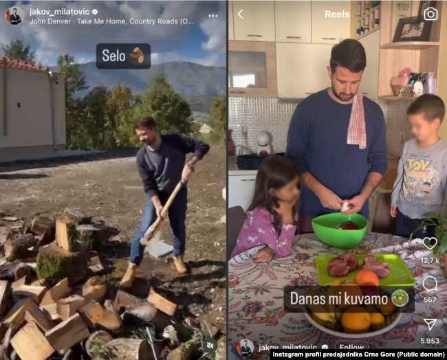 Dio sadržaja sa Instagram profila predsjednika države Jakova Milatovića