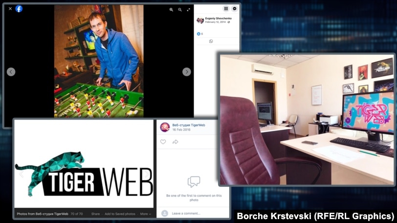 Kancelarije firme „TigerWeb“ i Jevgenij Ševčenko iz 2016. godine. Izvor sajt IT firme, Vkontakte i FaceBook