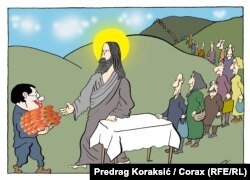 Karikaturista Predrag Koraksić Corax stalni je saradnik Radija Slobodna Evropa i jednom sedmično objavljujemo njegov komentar političkog života Srbije bez riječi.