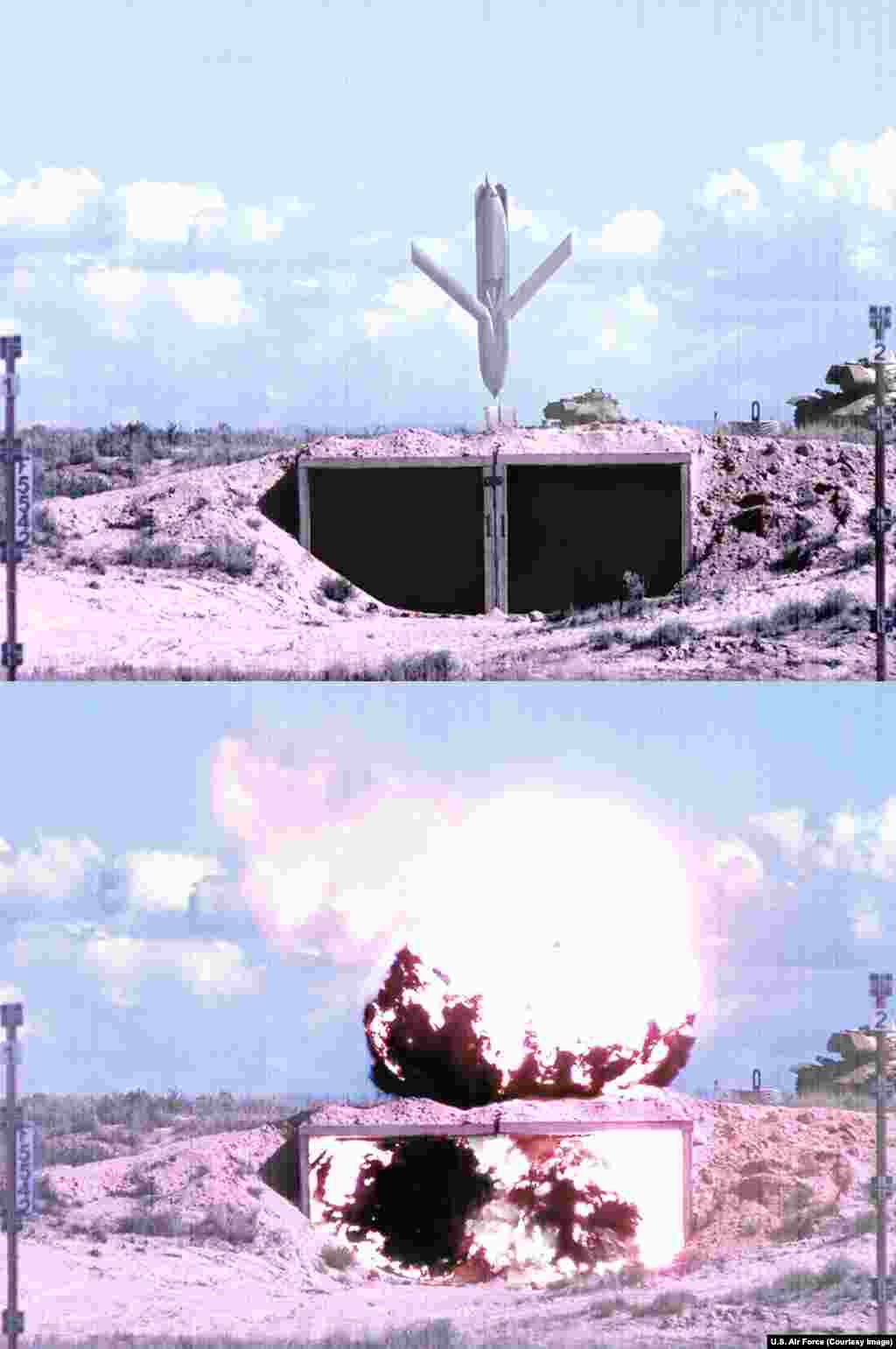 A JASSM impacts a mock bunker during testing in 2009.&nbsp; The base version of the JASSM has a range of 370 kilometers and houses a 450-kilogram warhead inside its 4.3-meter fuselage. Those specifications put the JASSM in the same class as the Anglo-French Storm Shadow missile, which has already been used by Ukraine, most notably in the 2023 strike on Russia&rsquo;s Black Sea Fleet headquarters in Crimea.