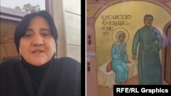 "Müqəddəs Moskva Matronası və Stalin" ikonası və onu Sameba kilsəsinə bağışlamış İrma İnaşvili
