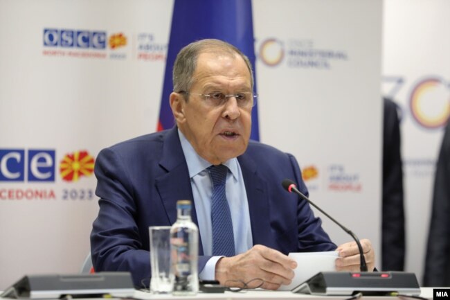 Sergey Lavrov a Skopje, 1 dicembre 2023