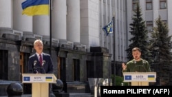 کنفرانس خبری مشترک رئیس‌جمهور اوکراین با دبیرکل ناتو