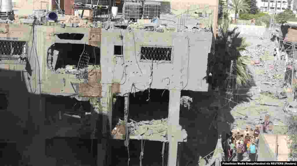 Opšti pogled na oštećenu zgradu nakon eksplozije usred tekućeg sukoba između Izraela i Hamasa, u gradu Gaza, 18. oktobra 2023.