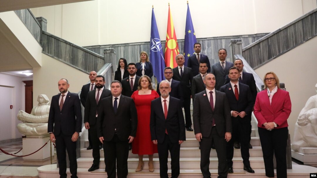 Членовите на техничката Влада која ќе ја води премиерот Талат Џафери, 28 јануари 2024 година. На фотографијата не се министрите од опозициската ВМРО-ДПМНЕ