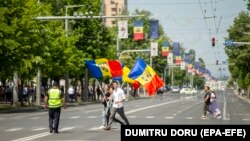 Bulevardul Ștefan cel Mare din Chișinău în ziua organizării adunării naționale „Moldova Europeană”, 21 mai 2023