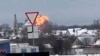 Imagine dintr-un video distribuit pe rețelele de socializare care pare să arate momentul când avionul militar de transport rusesc explodează după ce s-a prăbușit în apropiere de localitatea de graniță Belgorod, din Rusia, 24 ianuarie 2024. 
