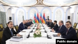 Kazakhstan - The foreign ministers of Armenia and Azerbaijan start talks in Almaty, May 10, 2024.