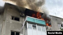 Пожар в Котельникове, фото МЧС по Волгоградской области