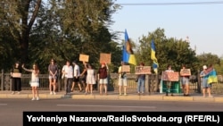 Під час акції на підтримку українських військовополонених. Запоріжжя, 18 серпня 2024 року