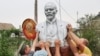 Ukraine -- Local man Sergei Feshchenko has a bust of Vladimir Lenin 