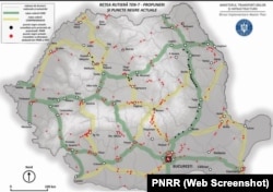 Punctele rutiere marcate cu negru sunt locuri cu accidente frecvente. Cu roșu sunt foste puncte negre, în care sunt planificate măsuri care să reducă numărul evenimentelor cu persoane decedate sau rănite grav.