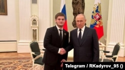 Ахмат Кадыров и Владимир Путин в Кремле