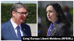 Colaj Europa Liberă Moldova: Președintele sârb Alexandar Vucic și președinta kosovară Vjosa Osmani. Foto: REUTERS