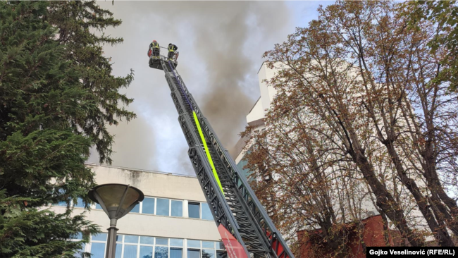 Požar koji je izbio u zgradi Elektrokrajine u Banjaluci, 9. oktobra 2023.