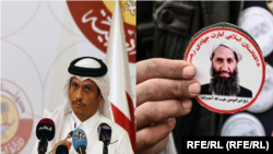 محمد بن عبدالرحمن آلثانی صدراعظم و وزیر خارجه قطر و ملا هبت الله آخوندزاده رهبر طالبان