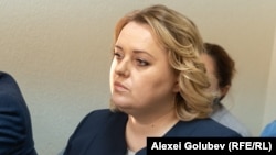 Deputata Irina Lozovan la una din ședințele de judecată de la Judecătoria Buiucani.