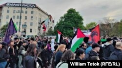 Manifestanţi palestinieni la 1 mai, în Berlin