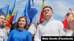 Președinta Sandu și premierul Recean la Marea Adunare Europeană organizată de președinție la 1 iunie 2023. 